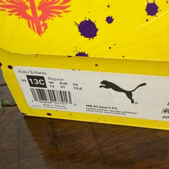 Puma Kids Sneakers in Yellow and Purple - Picture 4 of 4